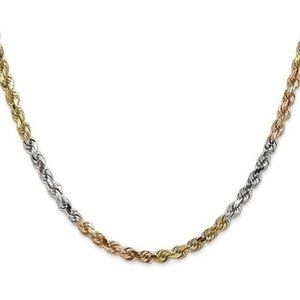 14K Gold 3C 2.0 mm Solid Rope Chain 22"